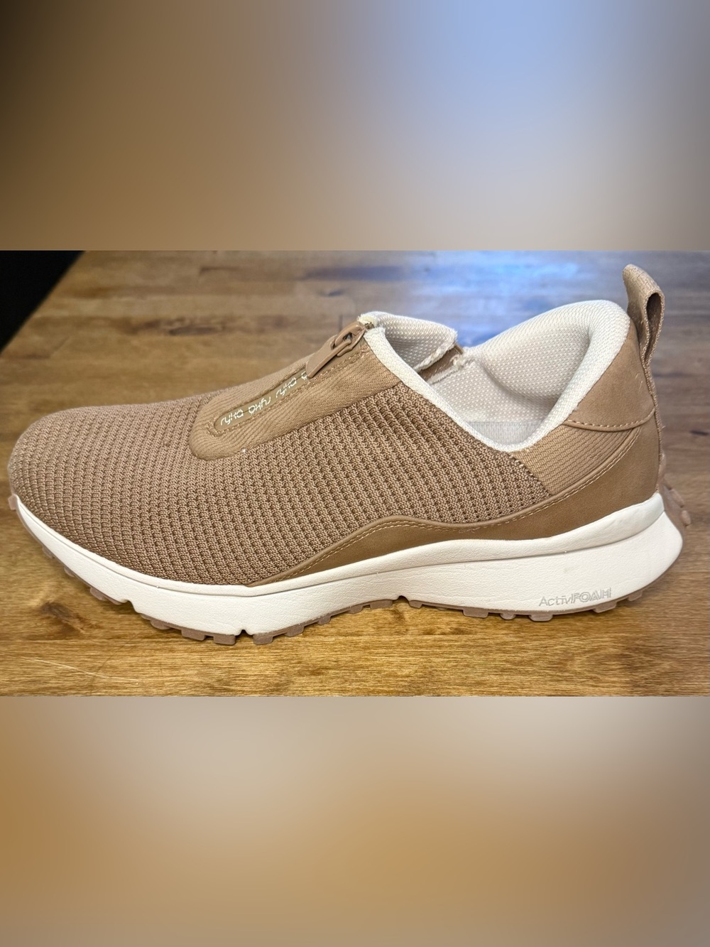 Ryka Women's Slip-On Knit Sneaker in Taupe Size 10